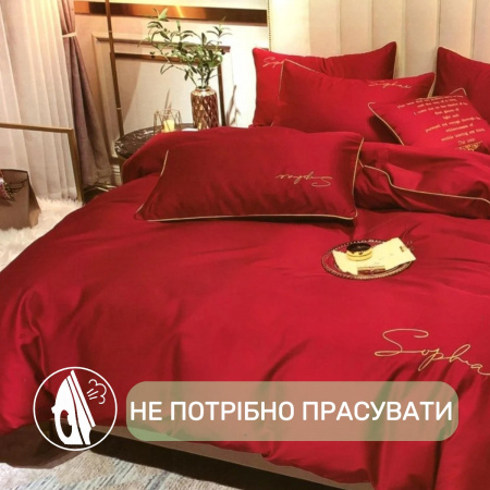 Постельное белье двуспальное KOLOCO Sophae сатин (37963) Красный