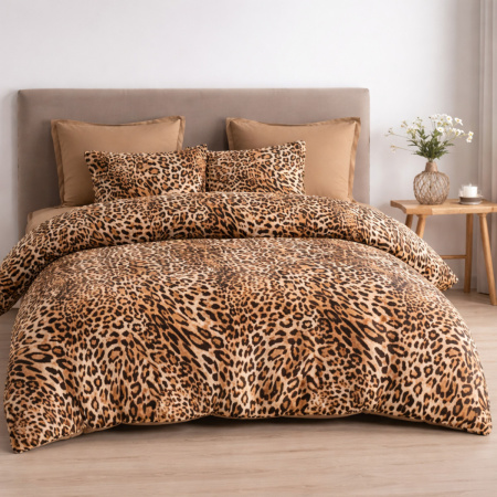 Постельное белье Евро KOLOCO "Animal Print" фланель (42859)