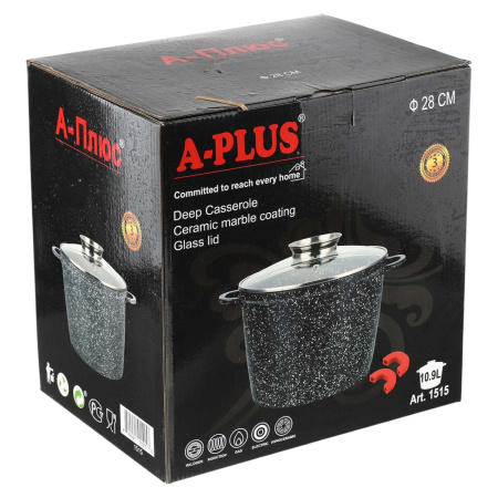 Кастрюля A-PLUS 10.9 л (1515) Мраморное покрытие