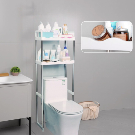 Полиця стелаж підлогова над унітазом Toilet Rack 50.5 х 24.5 х 139.5 см (398 TR)
