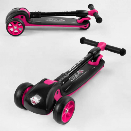 Самокат_трехколесный_87819_Best_Scooter_(6)_РОЗОВЫЙ_складной_алюминиевый_руль_3_колеса_PU_со_светом_