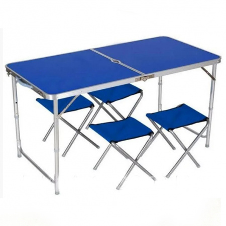 Розкладний стіл + 4 стільці Folding table (NO.1) Синій