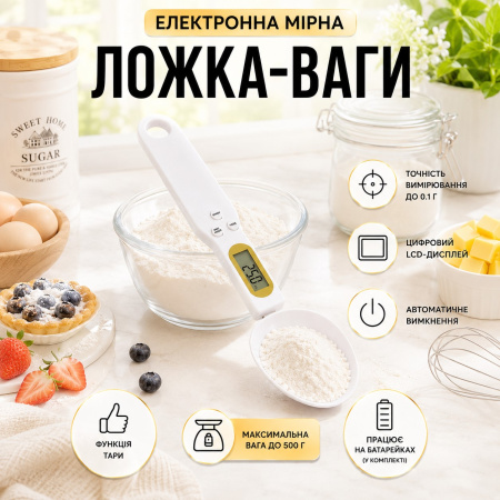 Электронная мерная ложка-весы DIGITAL SPOON SCALE кухонные весы ложка с LCD экраном до 500 г
