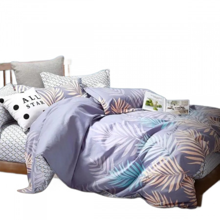 Комплект постільної білизни полуторний ZMW "Home Textiles" (37637) Пір'я на бузковому