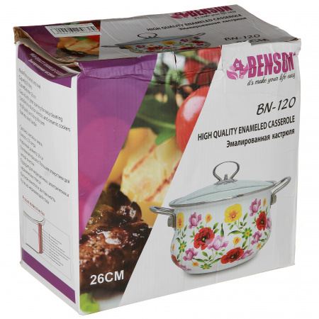 Кастрюля эмалированная Benson 5.9 л (BN-120)