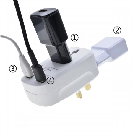 Сетевой тройник 2 USB Travel Adaptor 823 