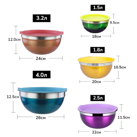 Набір мисок салатниць Salad Bowl 5 шт 
