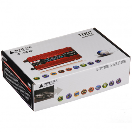 Інвертор перетворювач UKC KC-500D AC/DC з 12 на 220 вольт + LCD 500W