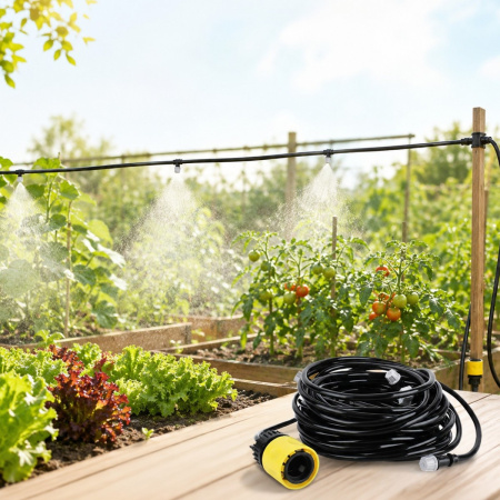 Садовий туманоутворювач для альтанки городу теплиць та саду Patio Mistcooling Kit 9.6 м, 9 форсунок