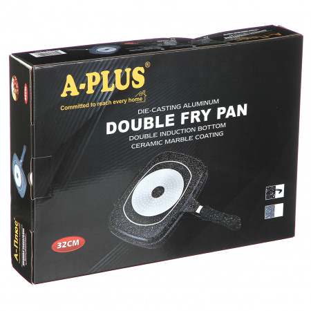 Сковорода двухсторонняя для гриля и жарки A-PLUS 32 см (1499)
