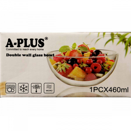 Піала з подвійними стінками A-PLUS 460 мл (7017 GB)