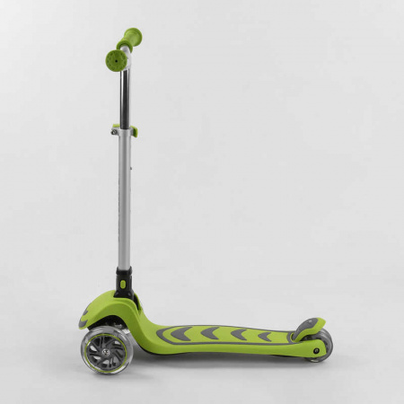 Самокат_трехколесный_Y-00436_(4)_Best_Scooter_САЛАТОВЫЙ_складной_алюминиевый_руль_4_колеса_PU_со_све