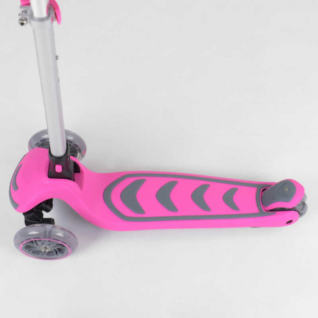 Самокат_трехколесный_57795_(4)_Best_Scooter_РОЗОВЫЙ_складной_алюминиевый_руль_4_колеса_PU_со_светом_