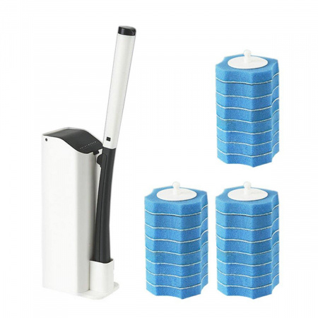 Туалетний йоржик зі змінними миючими губками Toilet Brush 8 предметів (R30698)