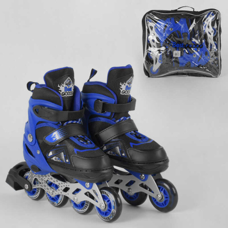 Ролики_9566-S_Best_Roller_размер_30-33_цвет_–_СИНИЙ_(6)_колёса_PU_ПЕРЕДНЕЕ_КОЛЕСО_СВЕТ_в_сумке_d_кол