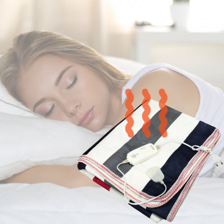 Электропростынь с сумкой electric blanket 150*170 разноцветные полоски  (18)