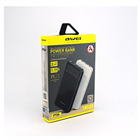 Мобільна зарядка POWER BANK AWEI P5K 10000 mah
