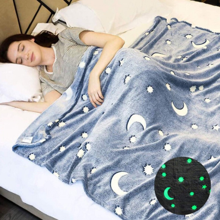 Плед, що світиться Magic Blanket "Зоряне небо" 150 х 180 см Сірий
