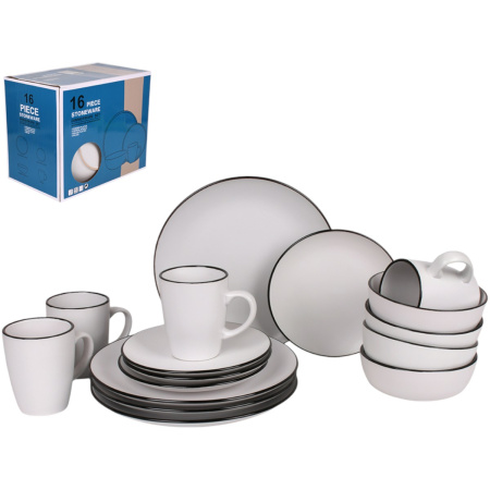 Набір столового посуду Piece Stoneware 16 предметів (MC5575-2) Білий