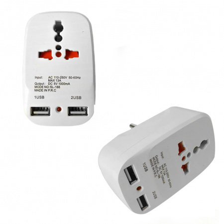 Сетевой тройник 823 2usb (180) в уп.60шт.