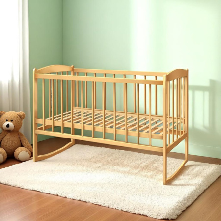 Кроватка-качалка детская TOYS "Простая" Светло-коричневая