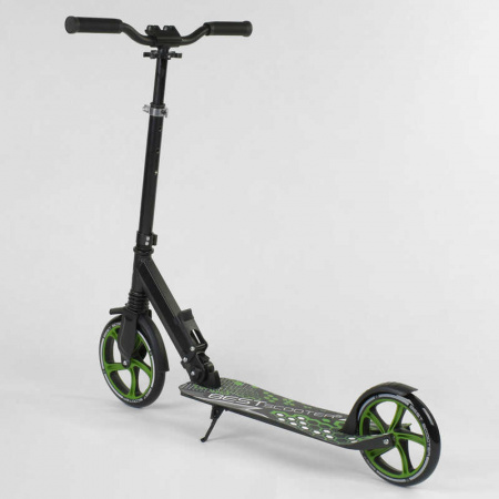 Самокат_70875_(2)_Best_Scooter_ЧЕРНЫЙ_зажим_руля_переднее_колесо_PU_-_22_см_заднее_колесо_PU_-_20_см
