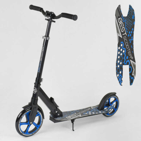 Самокат_49716_(2)_Best_Scooter_ЧЕРНЫЙ_зажим_руля_переднее_колесо_PU_-_22_см_заднее_колесо_PU_-_20_см