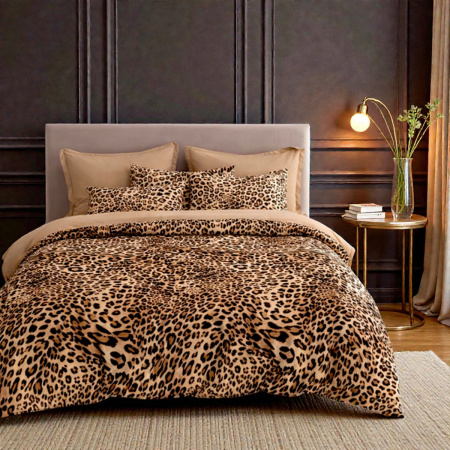Постельное белье Евро KOLOCO "Animal Print" фланель (42859)