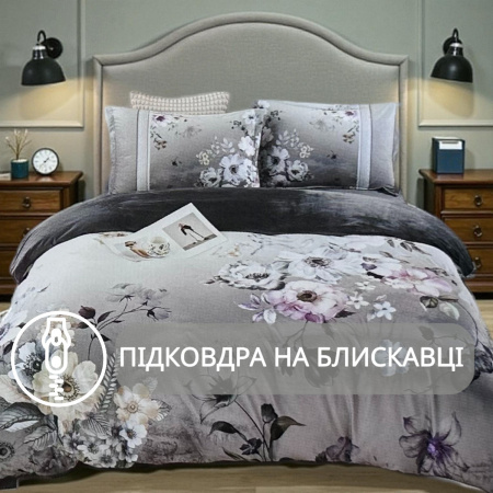 Велюровое постельное белье Евро KOLOCO "5D рисунок" (42542) 