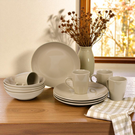 Набор столовой посуды Piece Stoneware 12 предметов (MC5583-1) Бежевый