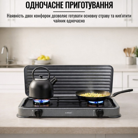 Газова плита A-PLUS 2 конфорки (2106) Gray