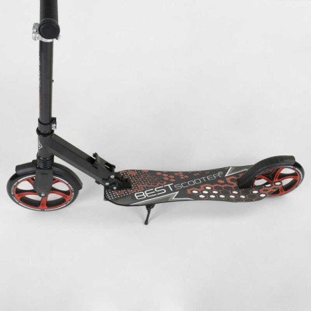 Самокат_двухколесный_88146_(2)_Best_Scooter_ЧЕРНЫЙ_зажим_руля_переднее_колесо_PU_-_230мм_заднее_коле