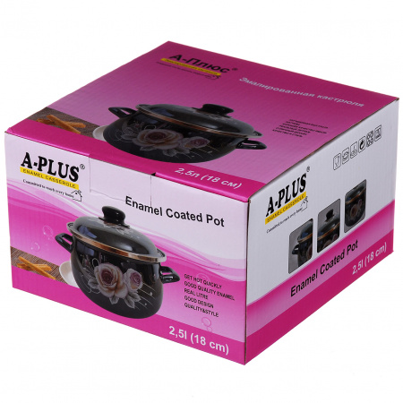 Кастрюля эмалированная A-PLUS 2.5 л 18 см (1345)