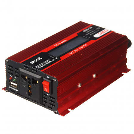 Інвертор перетворювач UKC KC-500D AC/DC з 12 на 220 вольт + LCD 500W