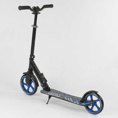 Самокат_49716_(2)_Best_Scooter_ЧЕРНЫЙ_зажим_руля_переднее_колесо_PU_-_22_см_заднее_колесо_PU_-_20_см